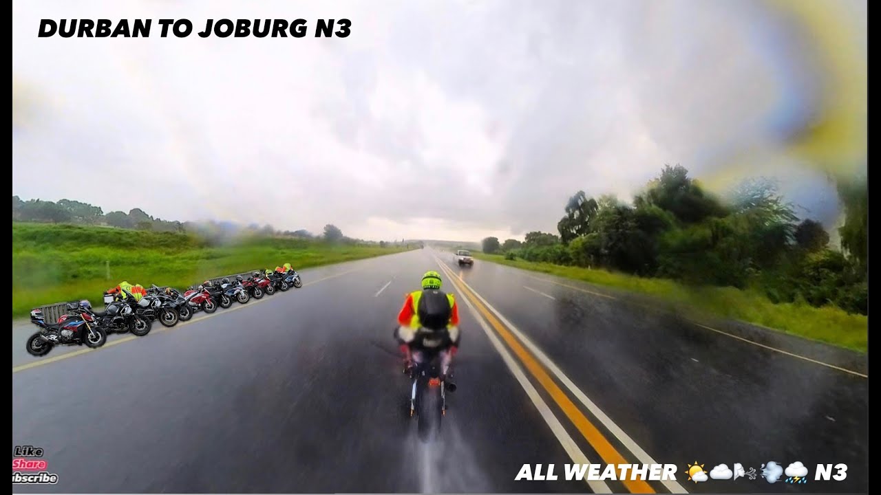 N3 DURBAN TO JOBURG BMW S1000RR FLOODING THE N3