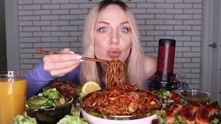 Mukbang | Чачжанмён, Колбаски, Говядина, Огурцы | Noodles, Sausages, Beef, Cucumbers Не Asmr