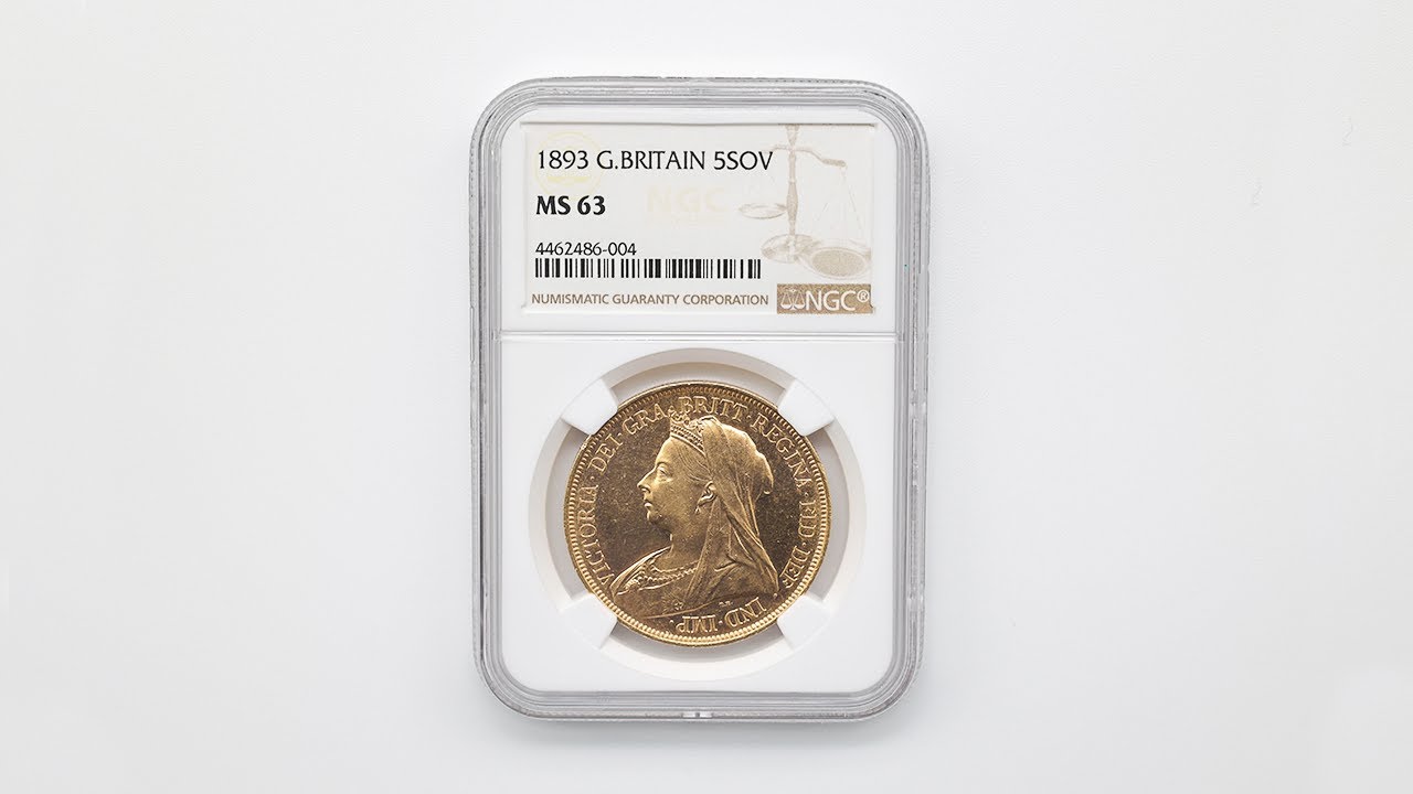検討中 委託販売 1893 英国 ヴィクトリア ヴェールヘッド 5ポンド（5