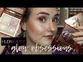 NEW Huda Beauty GLOW OBSESSIONS Mini Face Palettes | Light, Medium + Rich Swatches, Demo + Review