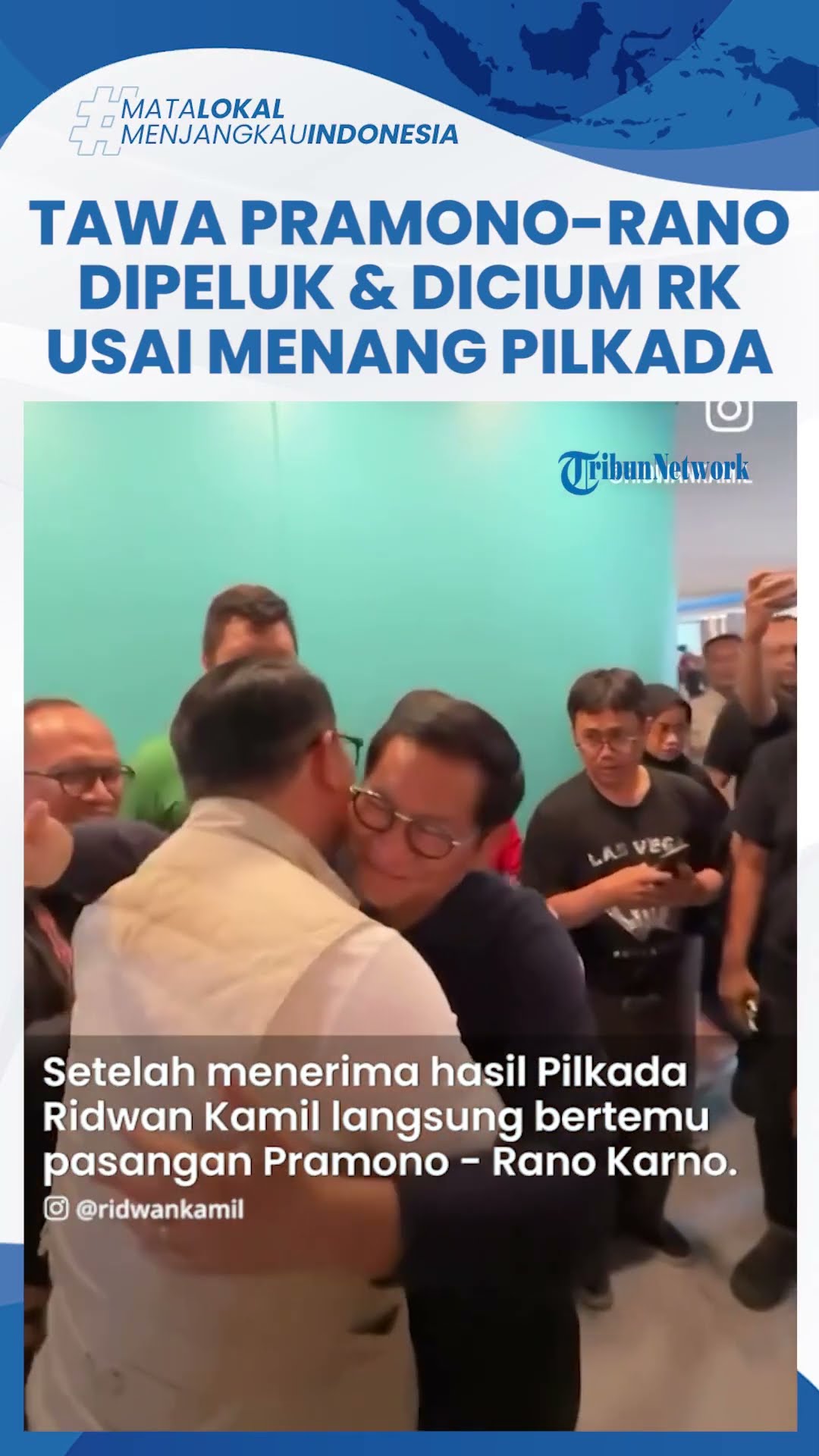 Reaksi Tertawa Pramono-Rano saat Dipeluk dan Tangannya Dicium Ridwan Kamil, RK Legowo Dengar Prabowo