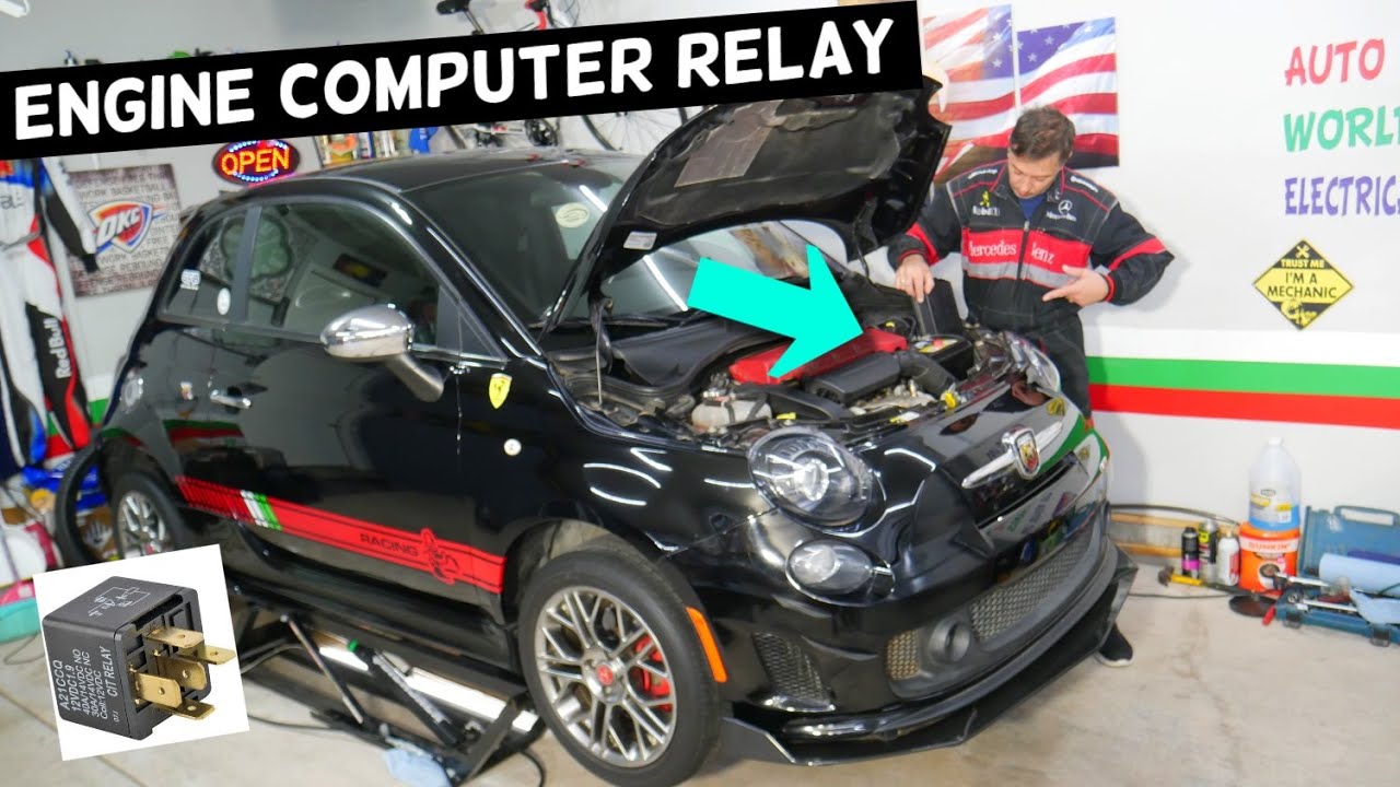 FIAT 500 ECU ECM PCM ENGINE COMPUTER RELAY LOCATION REPLACEMENT, ECU