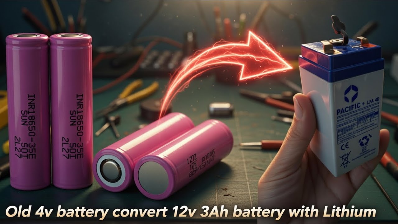 Old 4v lead acid battery to 12v 3.4ah lithium battery