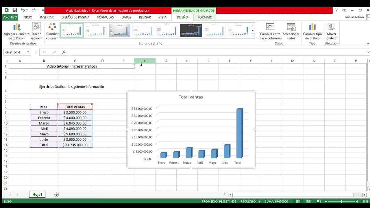 Actividad video semana 4 como insertar graficos en excel youtube