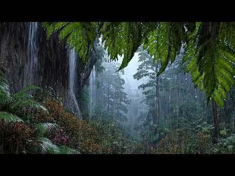 Goodbye Stress And Anxiety With Rain Sounds On Giant Forest Leaves | Peaceful Sleep Ambience