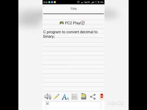 C program to convert decimal to binary.