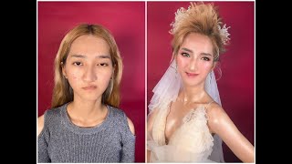 Makeup Cô Dâu Mũi Lệch,Miệng Méo/Make-over for crooked nose and abnormal lip shape/ Hùng Việt Makeup