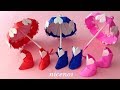 折り紙 長靴（レインブーツ）ハート付き  立体 簡単な折り方 Origami rain boots with heart tutorial（niceno1）