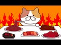 【ANIME MUKBANG ASMR】SPICY NOODLES & ONE CHIP CHALLENGE & SPICY FOOD EATING SOUNDS 激辛料理に挑戦ニャ!【咀嚼音】