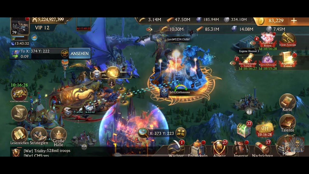 -GoG-Kingdom Raid- Team K340 Henkie Justin’s waith Mega Rally k52 GirlIsNoOne 127B=528M Troops  J4F-