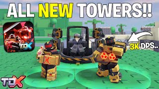 All NEW Towers!! Golden Juggernaut & Ranger and XWM Turret Showcase.. | Roblox Tower Defense X