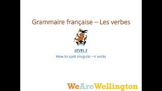 How to spot irregular -ir verbs in French?