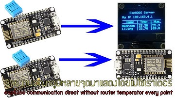 รายงานอุณภูมิจากหลายจุดมาแสดงโดยไม่ใช้เราเตอร์ esp8266 communication without router
