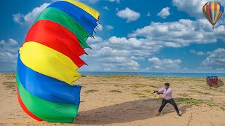 Can We Fly with this Parachute 🪂 Biggest Parachute🤯 #spoutoffocus #outoffocus #offsquad