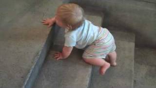 Sadie's 1st stairs (Donna Karan Store)