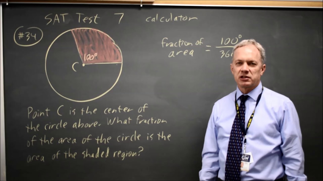 Sat Test 7 Geometry Of Circles Question 4 34 Youtube