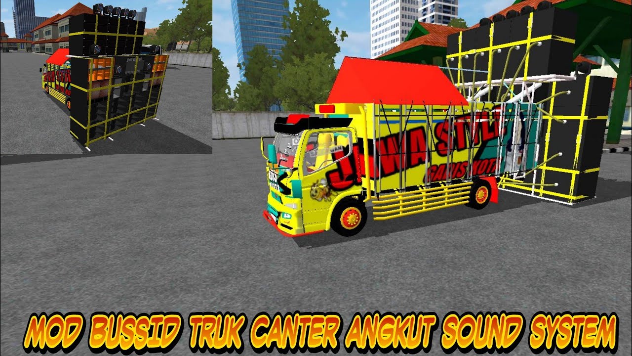  Mod  Bussid  Truk  Canter Angkut Sound System Free 