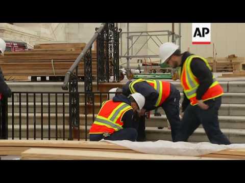 Inauguration Day Construction Underway in Front of U.S. Capitol