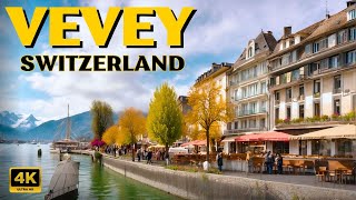 Spring in Vevey, Switzerland 🇨🇭 Walking tour 4K