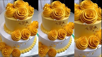 Easy cake decorating || Rose easy piping || boiled icing