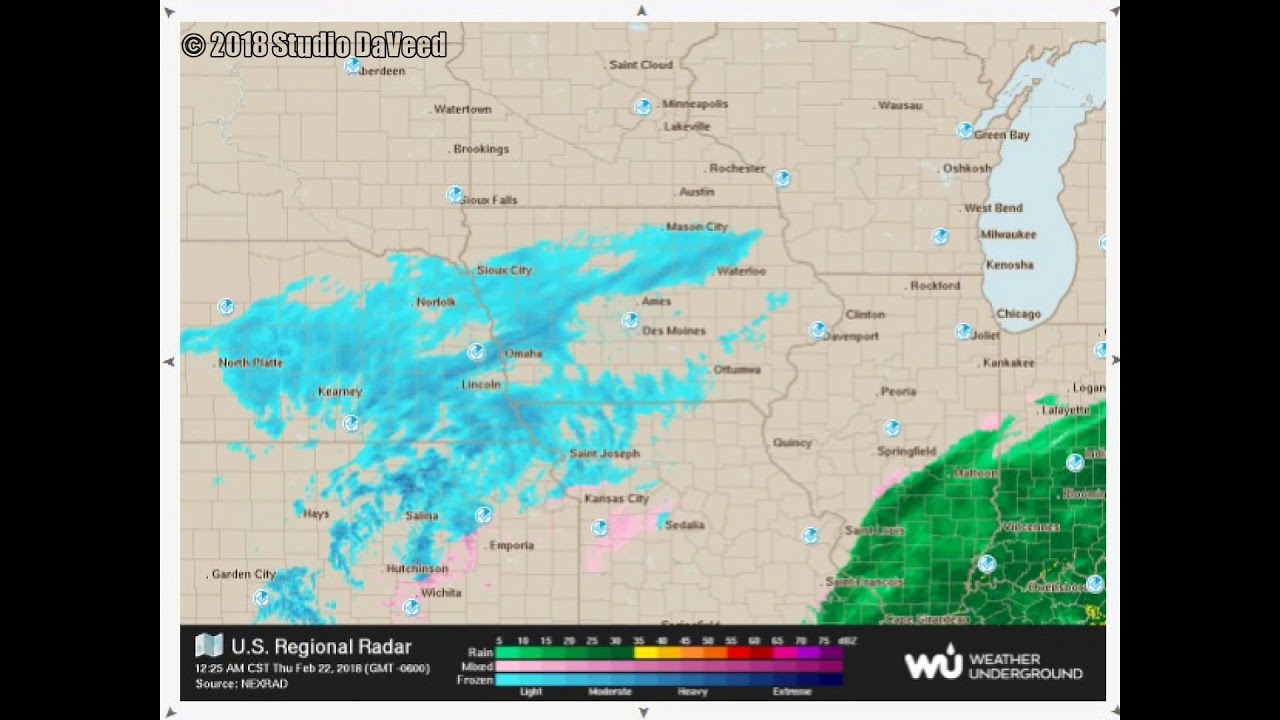 2018 February Iowa Midwest Weather Radar Time Lapse Wunderground