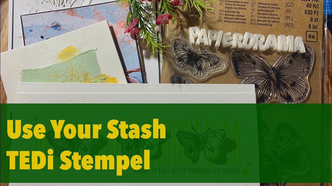 5 Karten basteln mit einem TEDi Stempelset | DIY | Hintergründe nutzen 🦋[watch me craft]