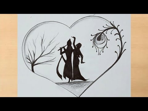 pix Drawing Love Cute Radha Krishna Cartoon Images pencil drawing of lord radha krishna love krishna art inside love