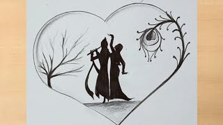 pics Painting Love Easy Radha Krishna Sketch pencil drawing of lord radha krishna