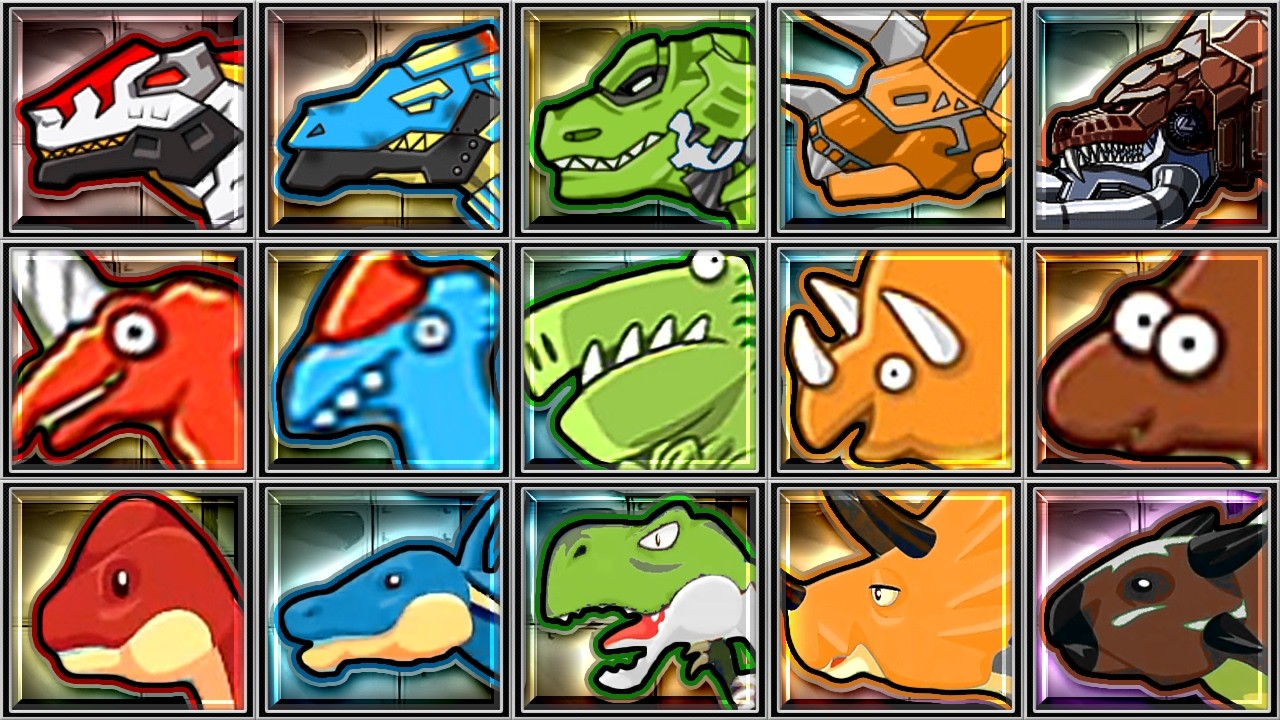 Dino Park Arena, Marbel Dinosaurs, Dino Robot Corps: Tyrannosaurus Velociraptor Giganotosaurus Trice