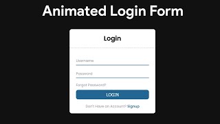 Animated Login Form using Html & Css | No JavaScript