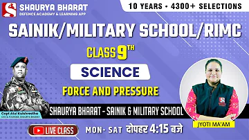 Class 9th - Force and Pressure  SCIENCE - Sainik /military school/RIMC    BY JYOTI MAAM