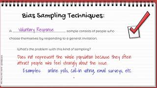 AP Stats 1G Part 2 Bias Sampling