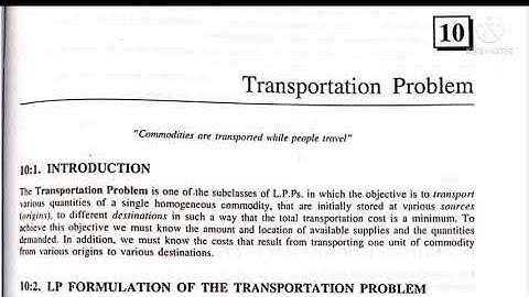 pdf, Transportation problem, Kanti Swarup book, M. Sc mathe
