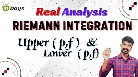 Real analysis || Riemann integration || L(p, f) and U(p, f) sums