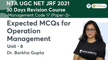 Expected MCQs for Operation Management | UGC NET-JRF 2021 | Management Code-17 | Dr. Barkha Gupta