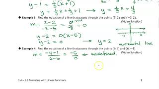 1.4-5 Modeling with Linear Functions: Examples 3 and 4