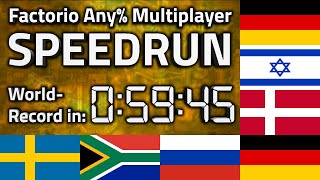 Factorio "Any% Multiplayer" Speedrun in 0:59:45 by TeamSteelaxe [0.18 World Record]