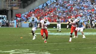 Gilchrist makes the INT but it is called back on a penalty