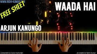 Video thumbnail of "Waada Hai Piano Instrumental Tutorial | Notes | Karaoke | Arjun Kanungo"