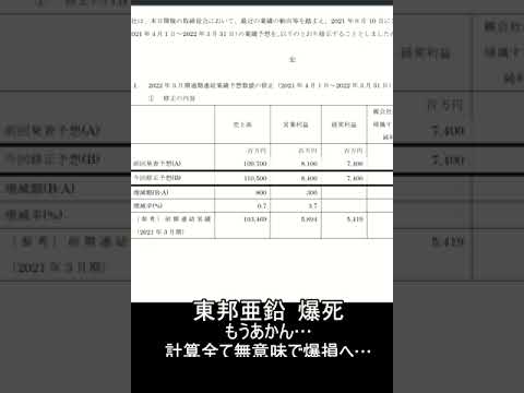 東邦亜鉛　大爆死　大変申し訳ありませんでした #Shorts