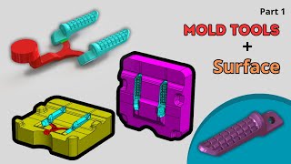 SolidWorks Mold Tools  How to make parting line Non Planner with Surface part 1/4