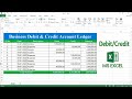 How to create debit and credit account ledger in microsoft excel  debit and credit in excel