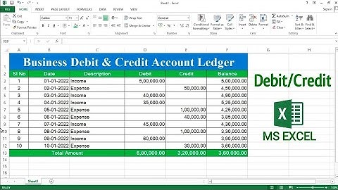 How to Create Debit and Credit Account Ledger in Microsoft Excel | Debit and Credit in Excel