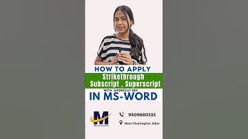 Superscript and Subscript Option in ms Word | How to Strikethrough Text in Ms Word #msexcelwire