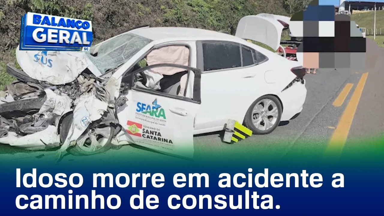 BR-470: idoso a caminho de consulta médica morreu em acidente, duas pessoas ficaram feridas. - Foto