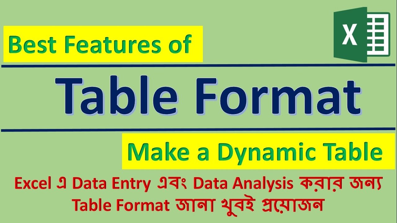 Best Features of Table Format In Excel || Dynamic Table | Best usage ...