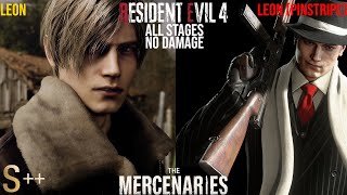 Resident Evil 4 Remake - Mercenaries Leon & Leon (Pinstripe) All Stages S++ Rank (No Damage)