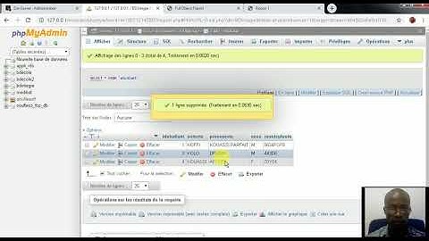 Suppression des données dans une table avec MYSQL