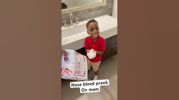 Dad and son does nose bleed prank on mom #shorts
