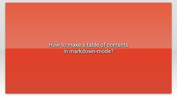 How to make a table of contents in markdown-mode?